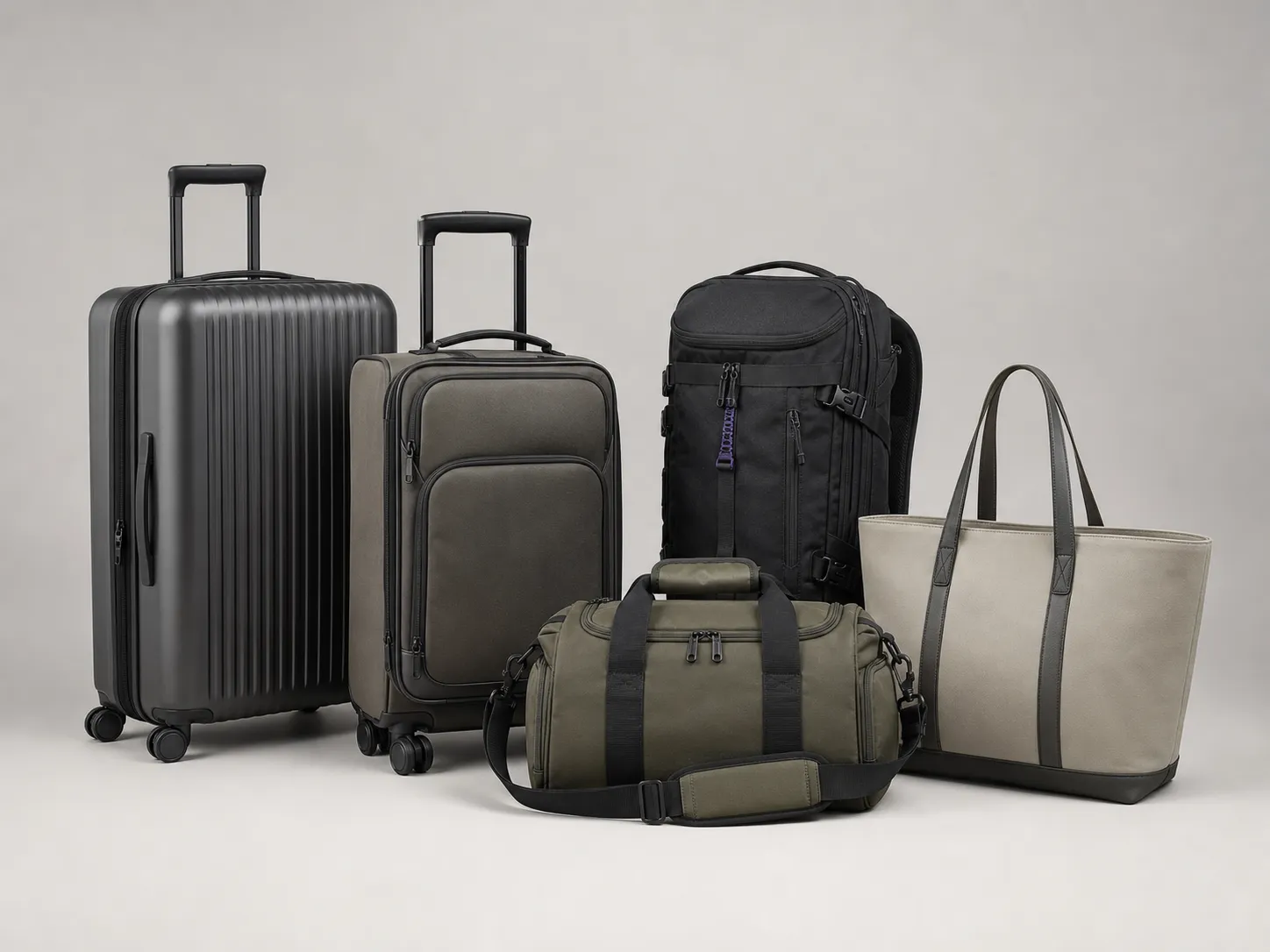 Hard-shell suitcase, soft-shell carry-on, travel backpack, tote and duffle bag product range